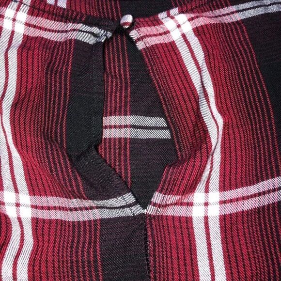 Anthro Sanctuary Zinfandel Red Plaid Ruffle Blouse - Picture 7 of 8